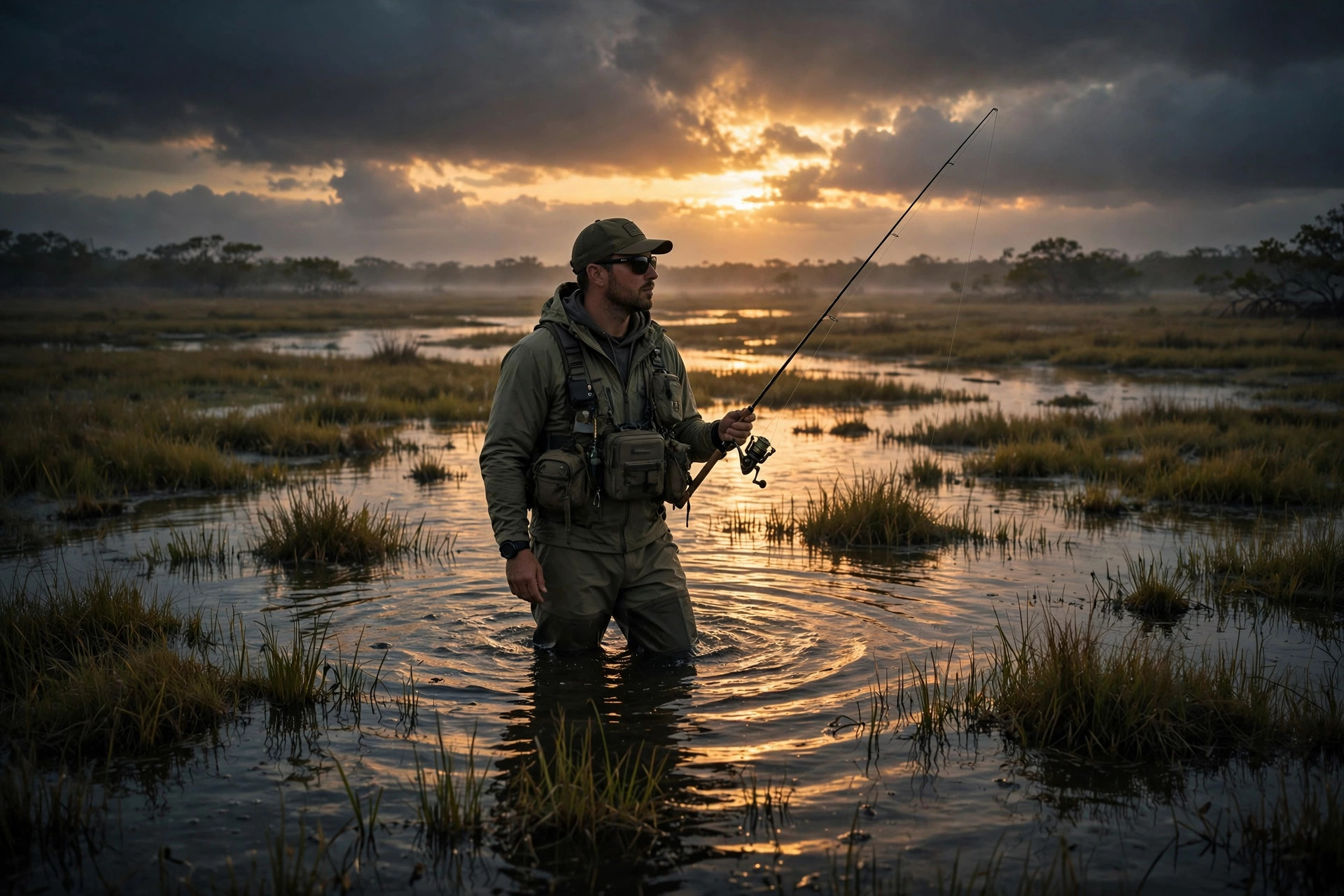 Angler measuring a fish